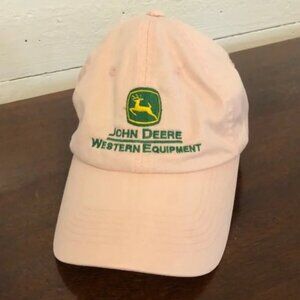 Womens John Deere Cap Hat Pink Embroidered Adjustable